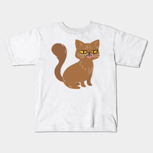 Cute brown cat Kids T-Shirt